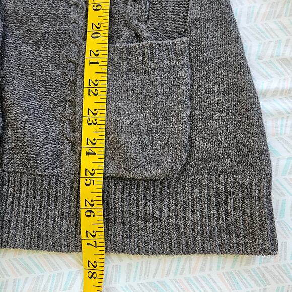 Juna Cardigan Womens S Gray Wool Sweater Short Sleeve Pockets Academia Preppy - Picture 11 of 11